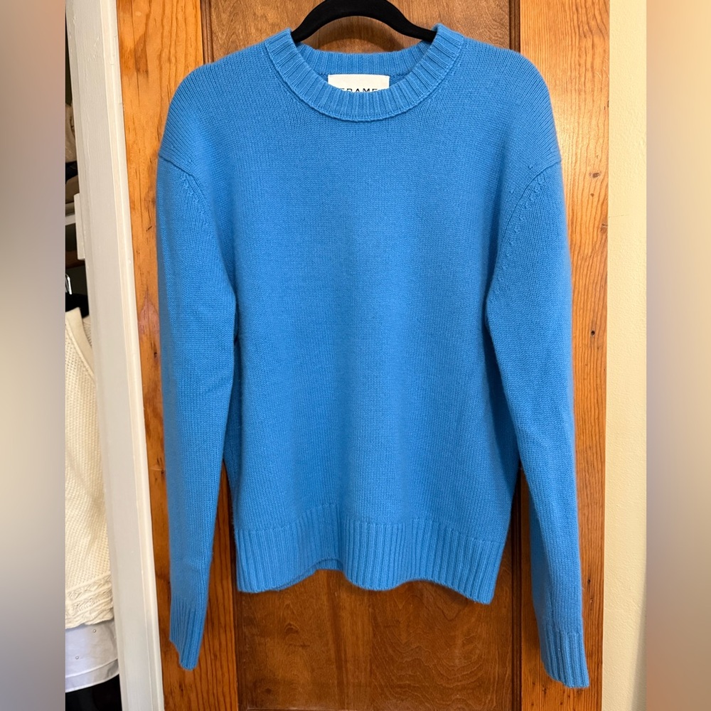 NWOT FRAME Cashmere Men’s Crewneck Sweater - Bright Blue - S